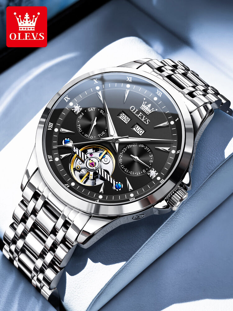 [OLEVS | Men's Automatic Mechanical Watch With Open Dial And Waterproof Luminous Features,OLEVS | Men's Automatic Mechanical Watch With Open Dial And Waterproof Luminous Features,] ราคา 2,812 บาท*ส่งฟรี