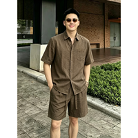 ZHUOCAN | ชุดผ้าลินินสไตล์เรโทรสำหรับผู้ชาย ใส่สบายและระบายอากาศได้ดี