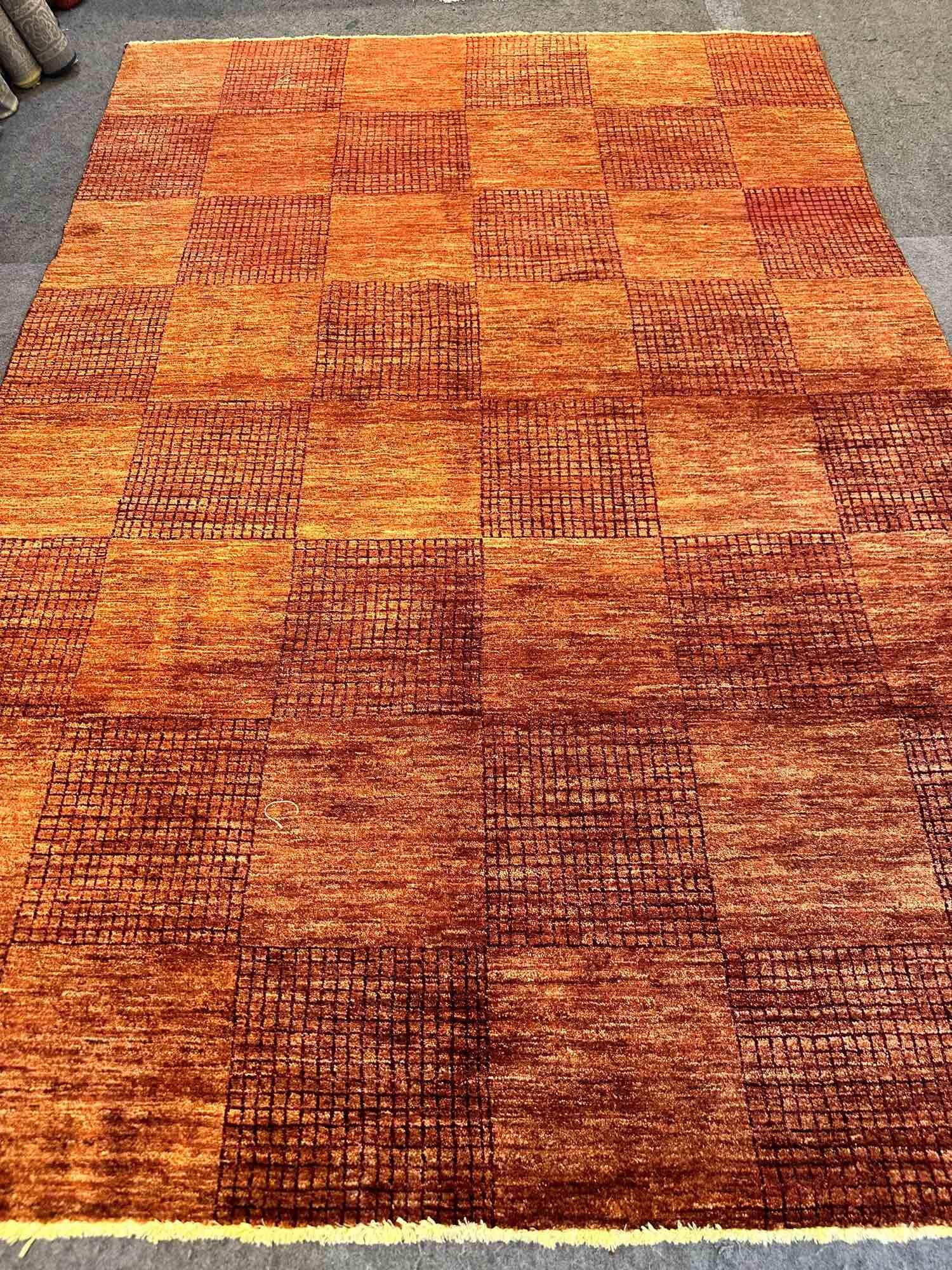 “Luxurious 5x8 ft Handmade Afghan Wool Carpet – Soft Hand-Spun Wool on Durable Cotton Base”