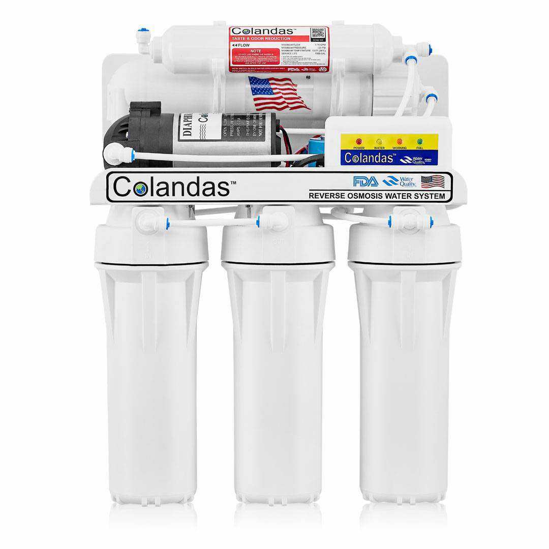 เครื่องกรองน้ำ RO Colandas 150 gpd แบบแขวน ***เฉพาะเครื่อง อุปกรณ์ติดตั้ง และใส้กรอง*** ( ไม่รวมถังแรงดัน ) ราคา 3,590 บาท*ส่งฟรี