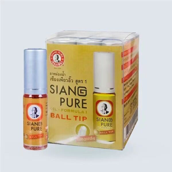 Siang Pure Oil Formula I Ball Tip (3cc) เซียงเพียวน้ำ สูตร 1 ชนิดลูกกลิ้ง สูดดมหรือบรรเทาอาการ