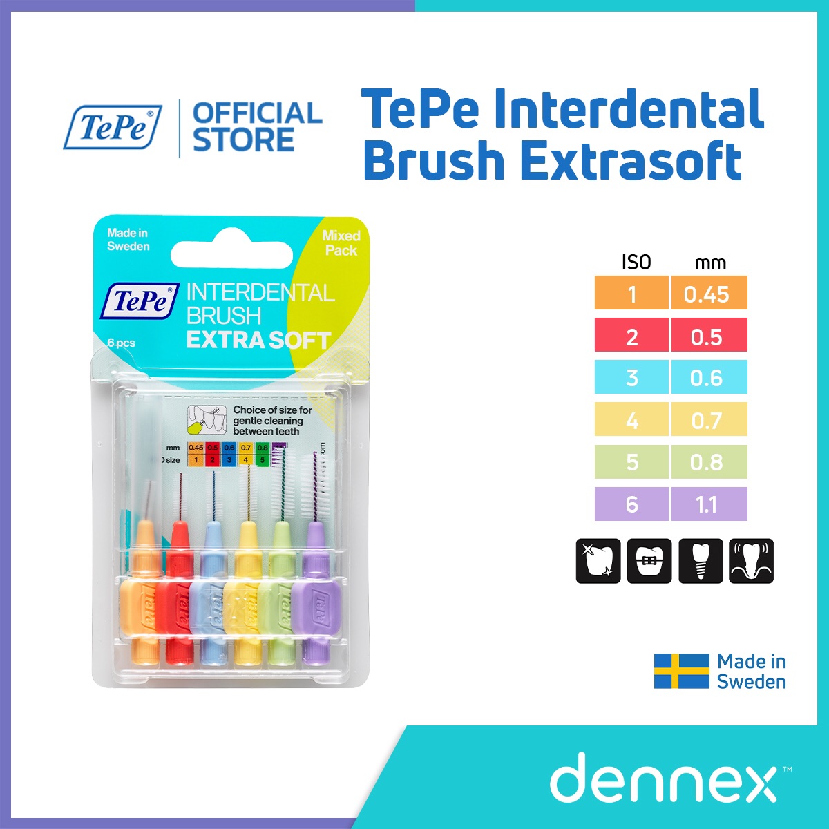 แปรงซอกฟันขนนุ่มพิเศษ TePe interdental Brush Extra Soft