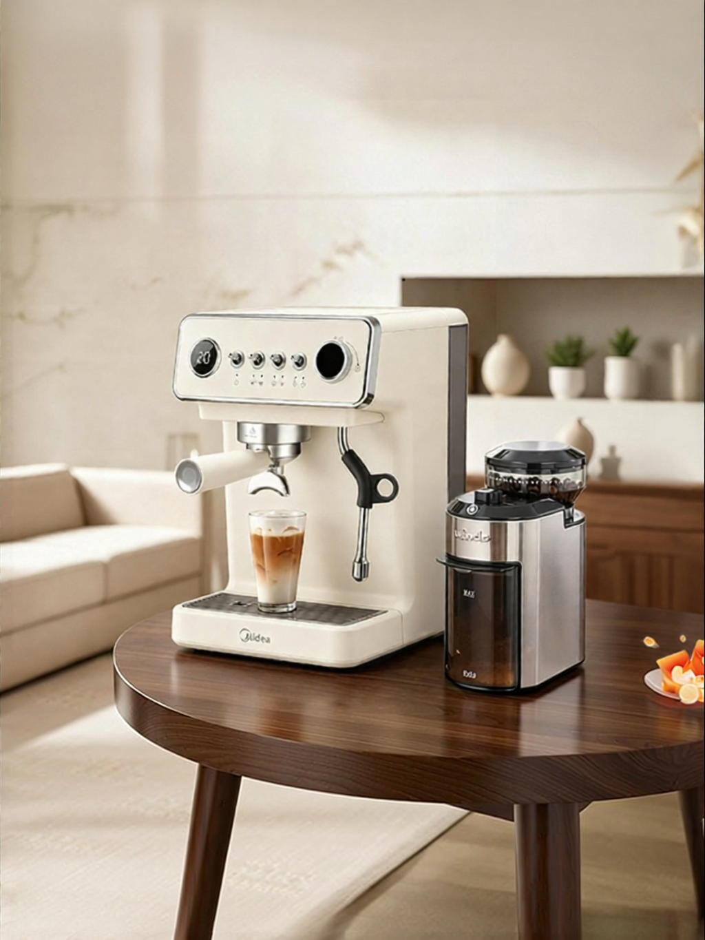 เครื่องใช้ไฟฟ้าภายในบ้าน Midea เครื่องชงกาแฟเอสเปรสโซอัตโนมัติลาเต้มินิสำหรับผู้เริ่มต้น ราคา 12,791 บาท*ส่งฟรี