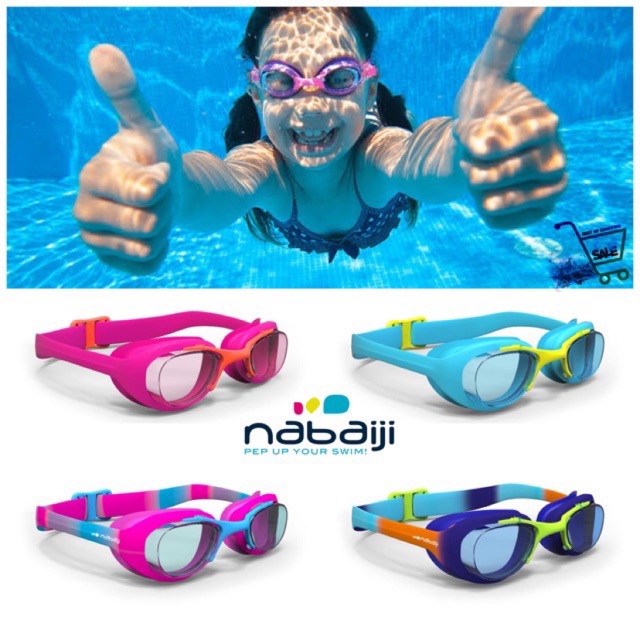 แว่นตาว่ายน้ำสำหรับเด็ก แว่นว่ายน้ำเด็ก แว่นตาว่ายน้ำ รุ่น 100 XBASE NABAIJI แท้ ปรับเลนส์ได้ SWIMMING GOGGLES SIZE S