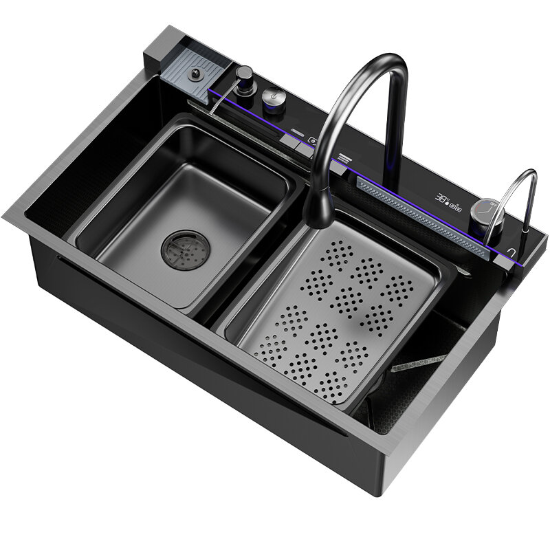 DXD | Large Single Basin Kitchen Sink with Waterfall Faucet Stainless Steel ราคา 11,586 บาท*ส่งฟรี