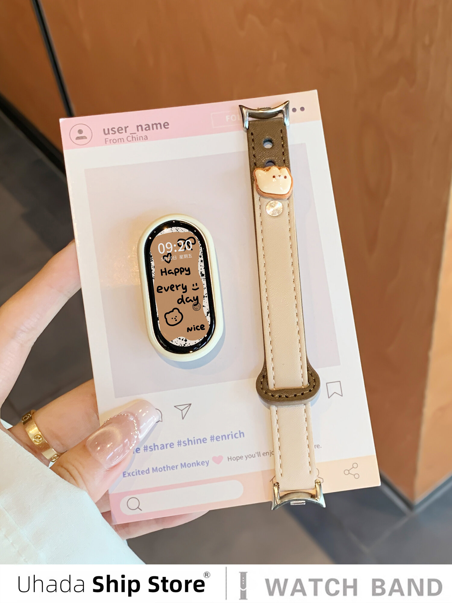 Uhada | Cute Toast Pattern Autumn Winter Compatible Xiaomi Band Straps ราคา 182 บาท*ส่งฟรี