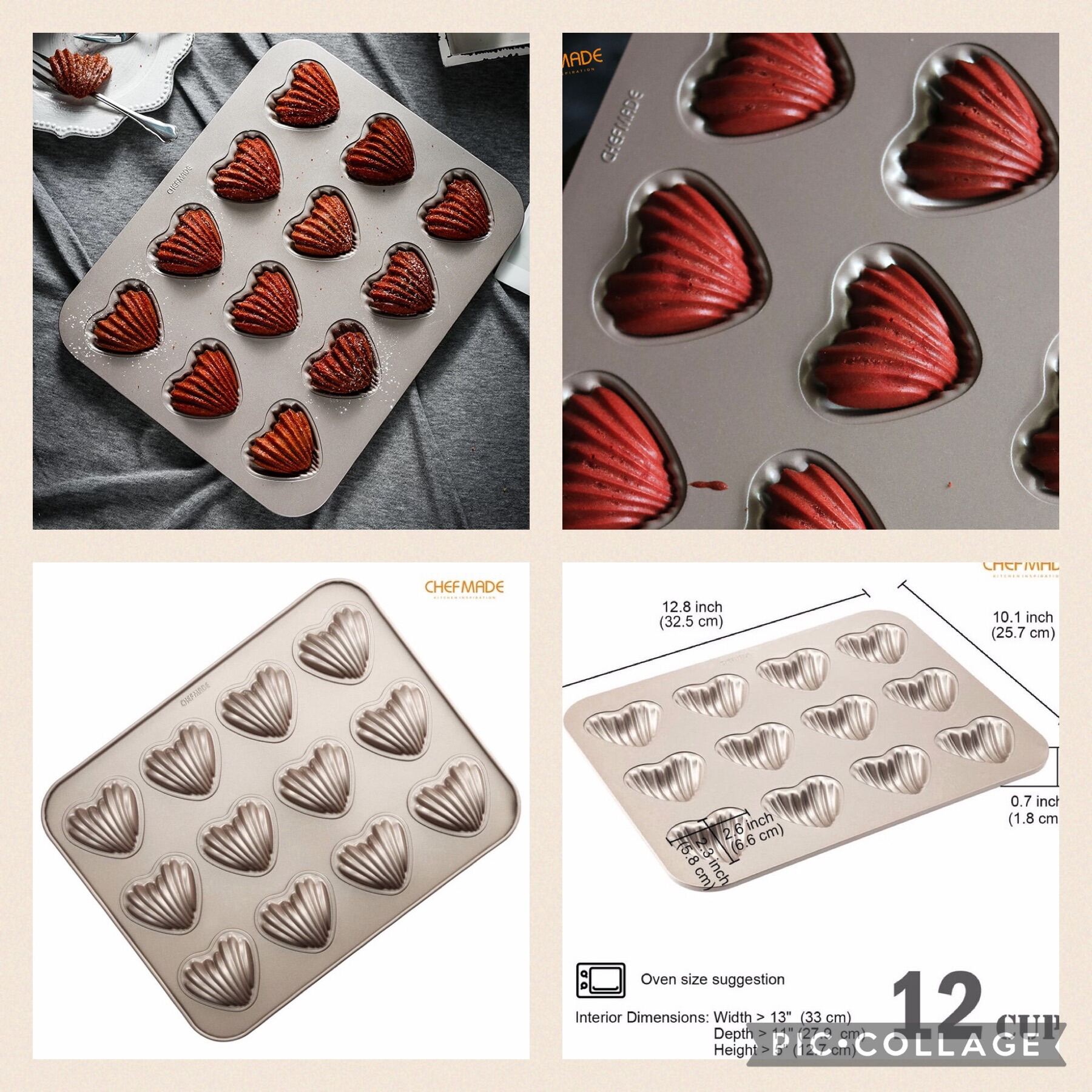 พิมพ์มาเดอลีน CHEFMADE Madeleine cake heart mould WK9422