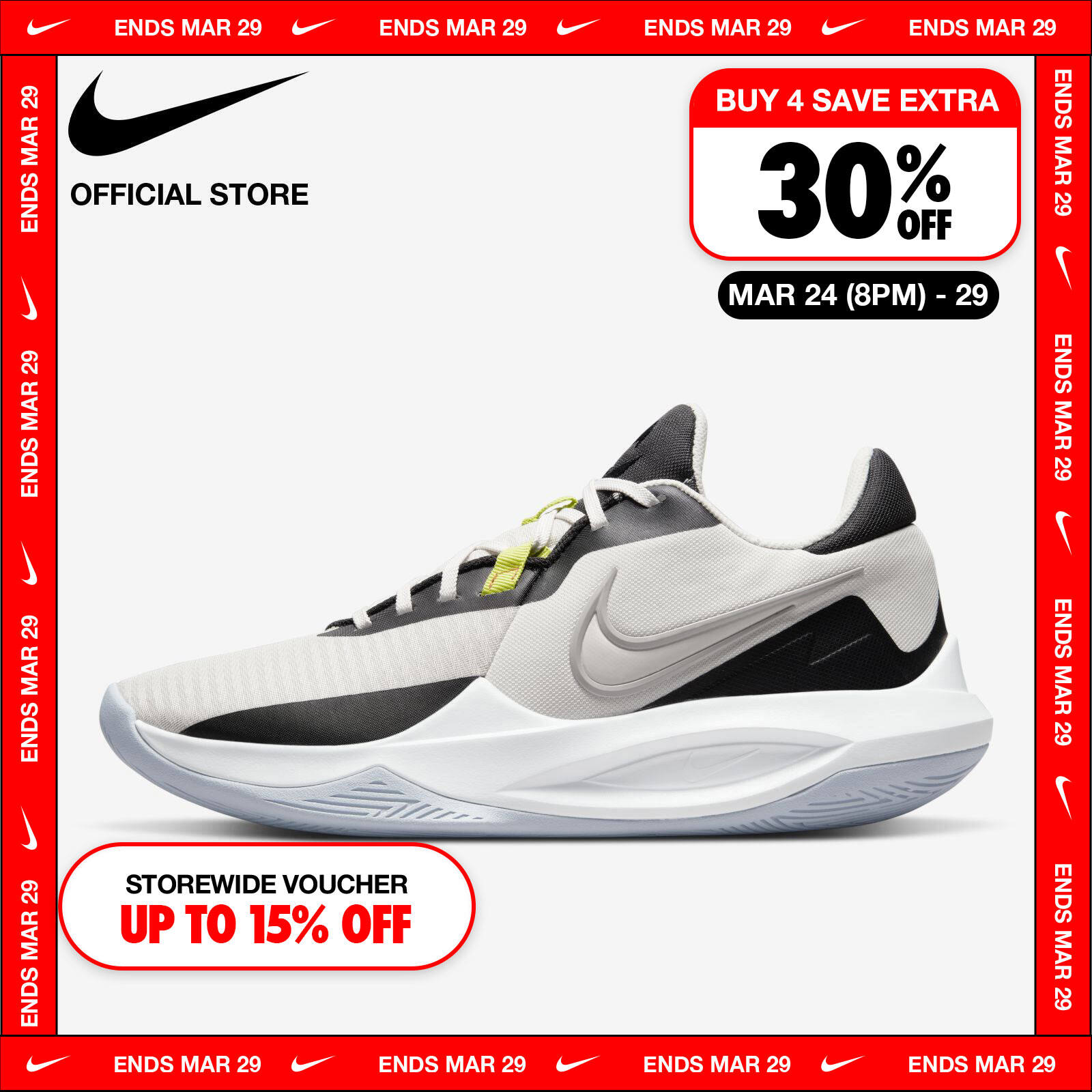 Nike Men's Precision 6 Basketball Shoes - Grey ราคา 2,400 บาท*ส่งฟรี