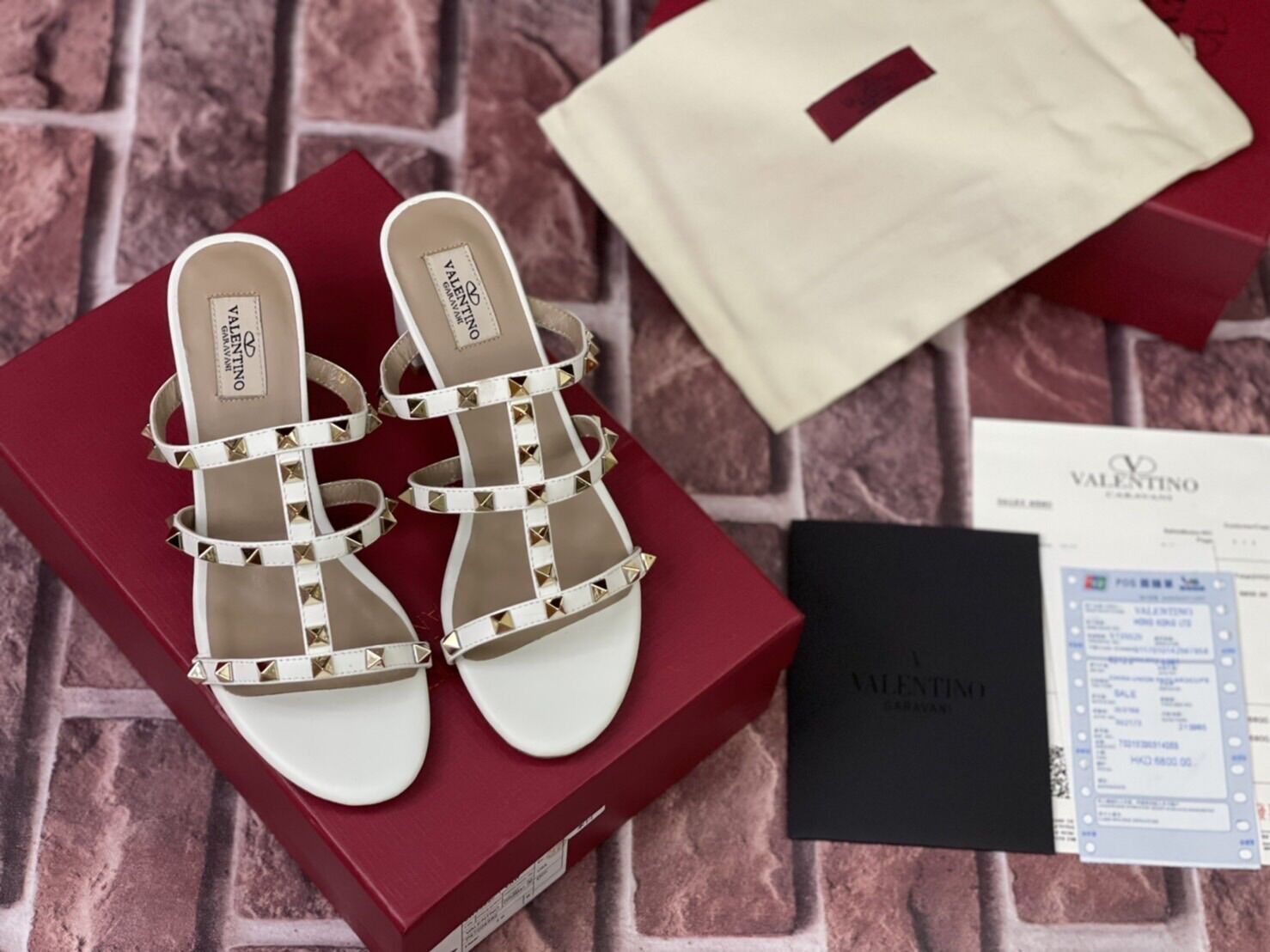 Valentino 25 Platform Sandal White Leather 240601