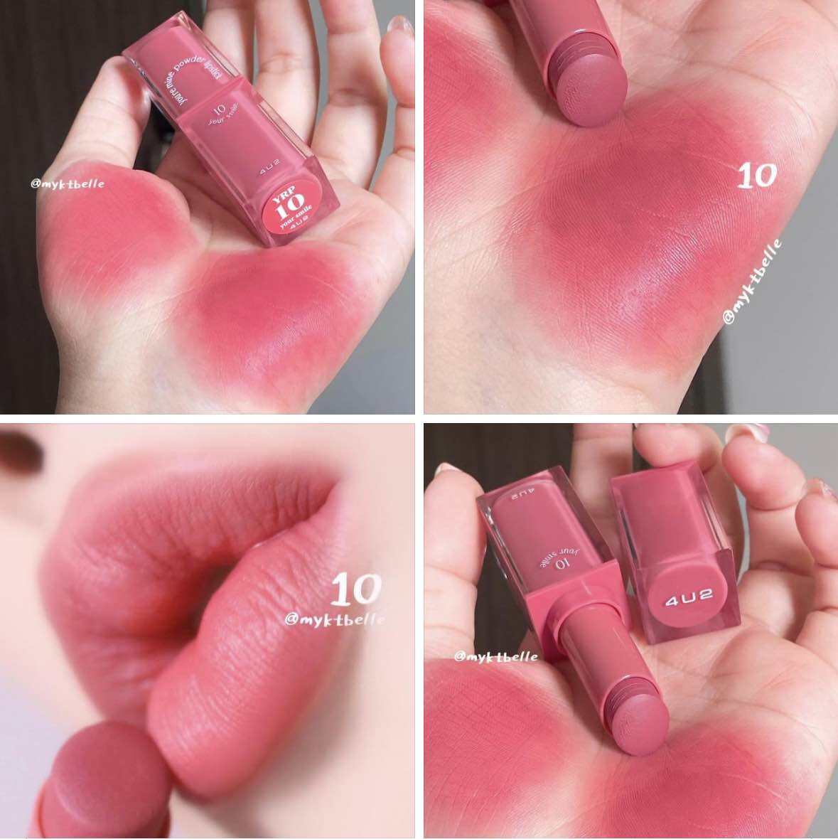 4U2 YOU'RE MINE POWDER LIPSTICK # 10 Your Smile  ลิปแมทเนื้อนุ่มโทนชมพูอมม่วงขับผิว | Lazada.co.th