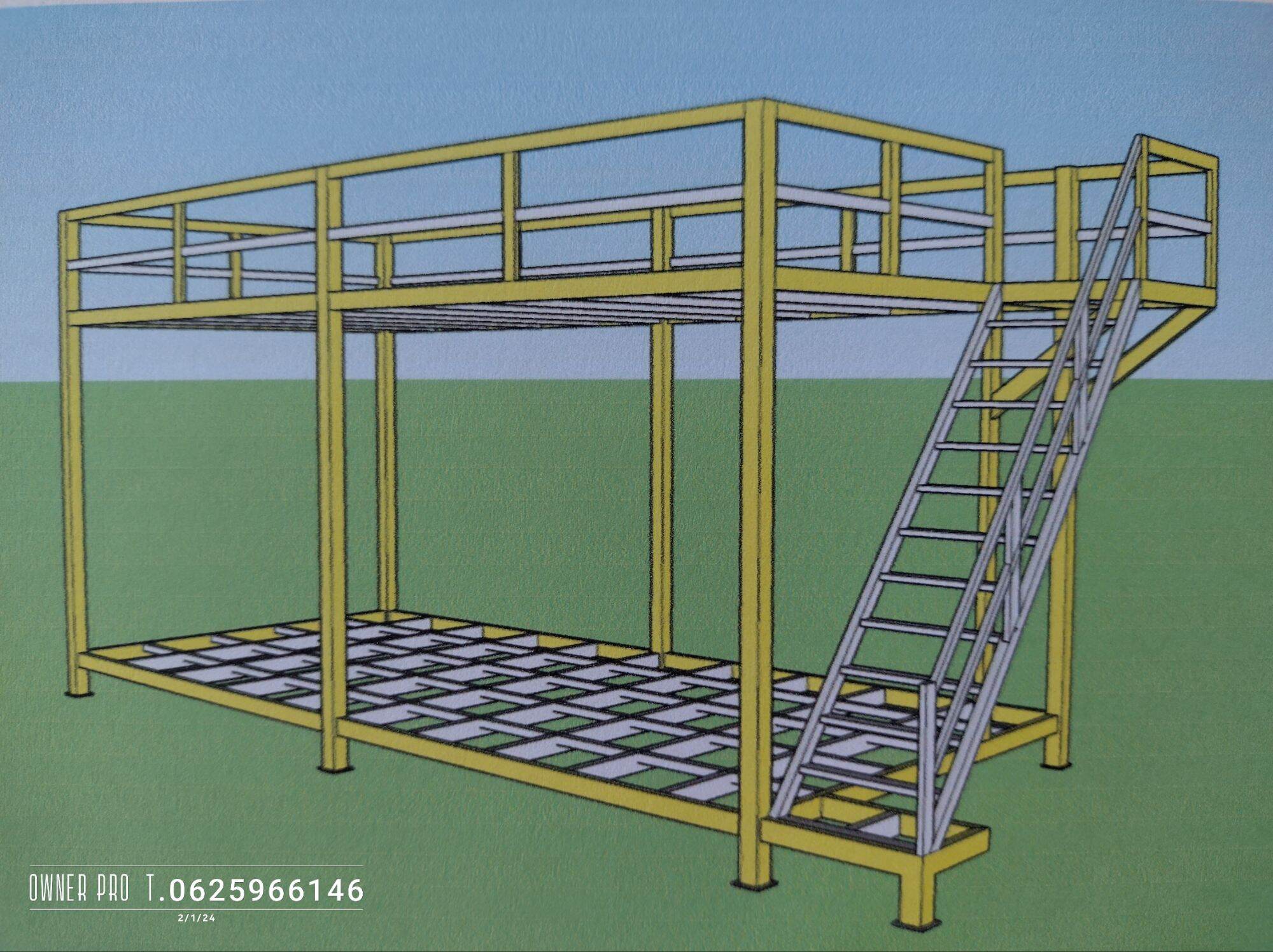 โครงสร้างเหล็ก-บ้านน็อคดาวน์ 2 ชั้น (แบบ-2) ขนาด 3x6 เมตร (งานสั่งทำ) ราคา 79,000 บาท*ส่งฟรี