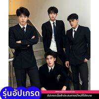 ZHUOCAN | ชุดสูทสีดำดับเบิ้ลเบรสต์ ปกเปียก