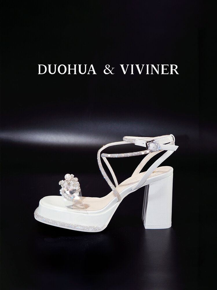 รองเท้าแตะแพลตฟอร์มกันน้ํา DV Sweetheart Series ผู้หญิง Diamond Pearl ฤดูร้อน รองเท้าส้นสูงใหม่ DUOHUA & VIVINER หนัง Uppers ราคา  25,924 บาท*ส่งฟรี