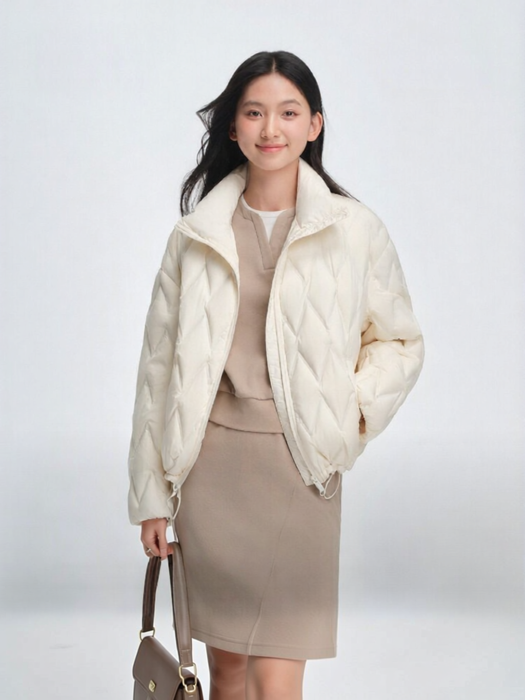 BOSIDENG | Fashionable Lightweight Warm Stand-up Collar Women's Down Jacket ราคา 5,841 บาท*ส่งฟรี