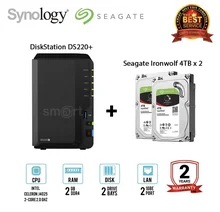 ภาพขนาดย่อสินค้าSynology DS220+ 2-bay NAS + 2 x Seagate Ironwolf 4TB/6TB/8TB