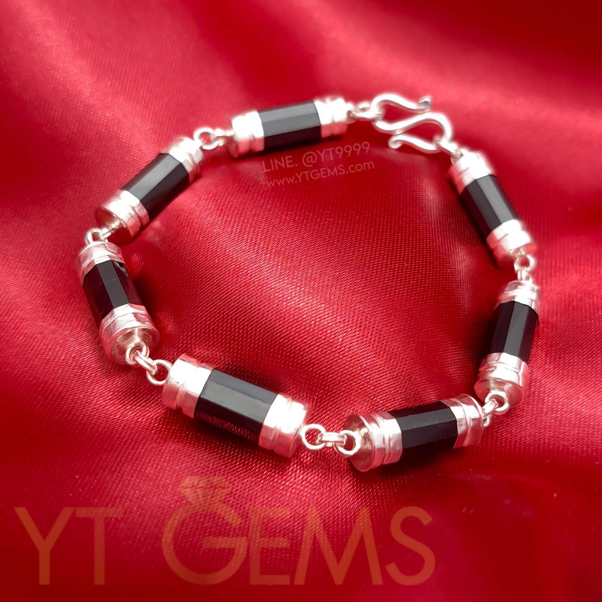 สร้อยข้อมือ นิลแท้ เงินแท้ นิลปล้องอ้อย 6 มม. YTG-9050 YTGEMS ราคา 3,780 บาท*ส่งฟรี