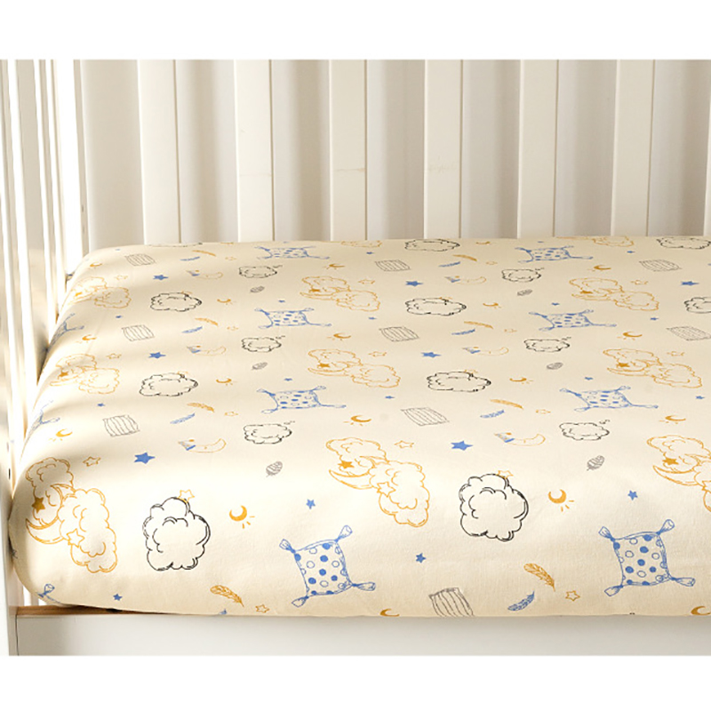 ทารกฝ้าย100% ระบายอากาศผ้าปูที่นอนทารกแรกเกิดผ้าปูที่นอน Petpet ผ้าปูเตียงทารกเตียงของใช้เด็กกันรอยยับผ้าปูที่นอน