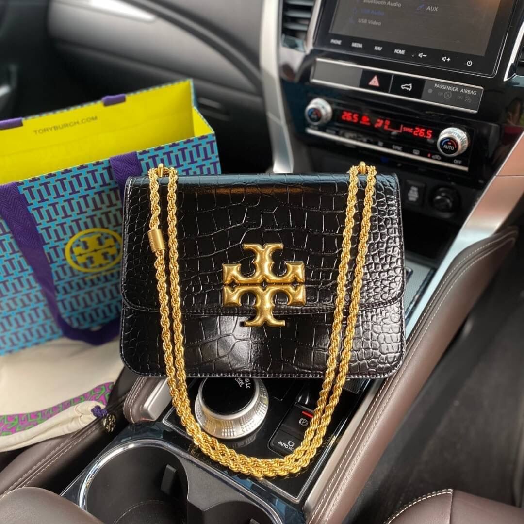 งานช็อป ???? Tory Burch Eleanor CrocodileEmbossed Chain Shoulder Bag