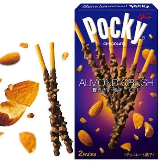 กูลิโกะป๊อกกี้แอลมอนด์ครัช  Glico Pocky Almond Crush  นำเข้าจากญี่ปุ่น