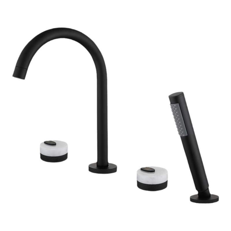 AZOS | Black Bathtub Faucet Set with Separate Showerhead and Basin Faucet ราคา 2,615 บาท*ส่งฟรี