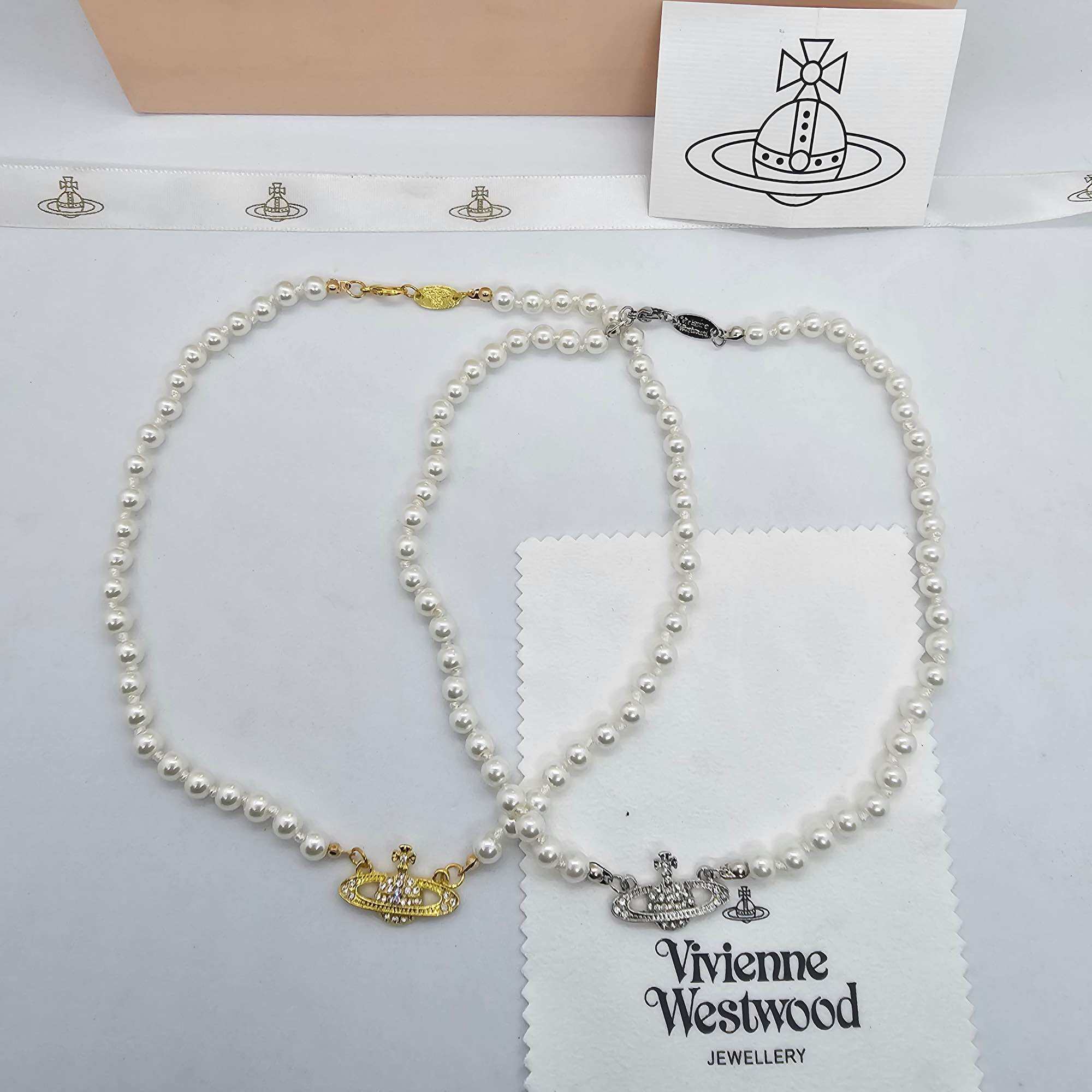 โช้กเกอร์ Like new Vivienne westwood Pearl choker 38-40 cm SHW