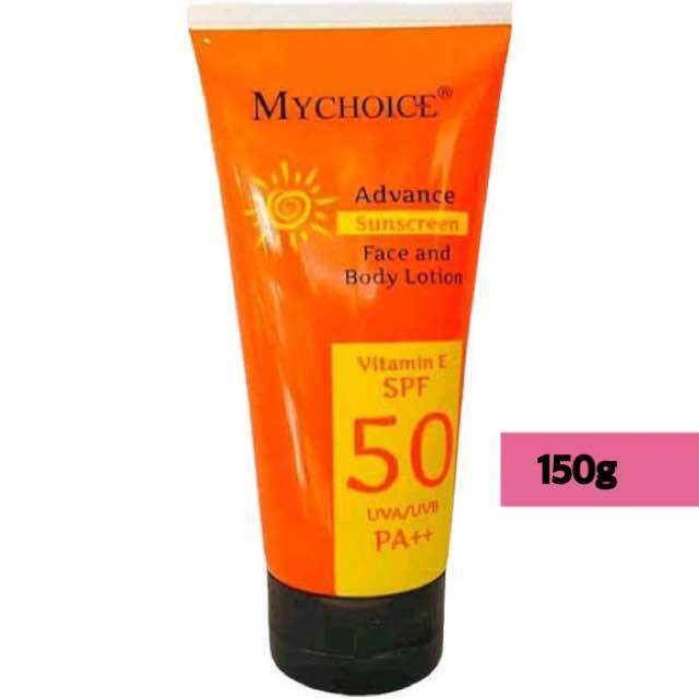 Mychoice กันแดดมายช้อยส์ สูตร ใหม่ หลอดสีส้ม Vitamin E SPF50 PA+++ (ขนาด  150 กรัม) (แนะนำให้ซื้อ3ชิ้นขึ้นไปเพื่อนการใช้งานและผลลัพธ์ที่ต่อเนื่อง) |  Lazada.co.th