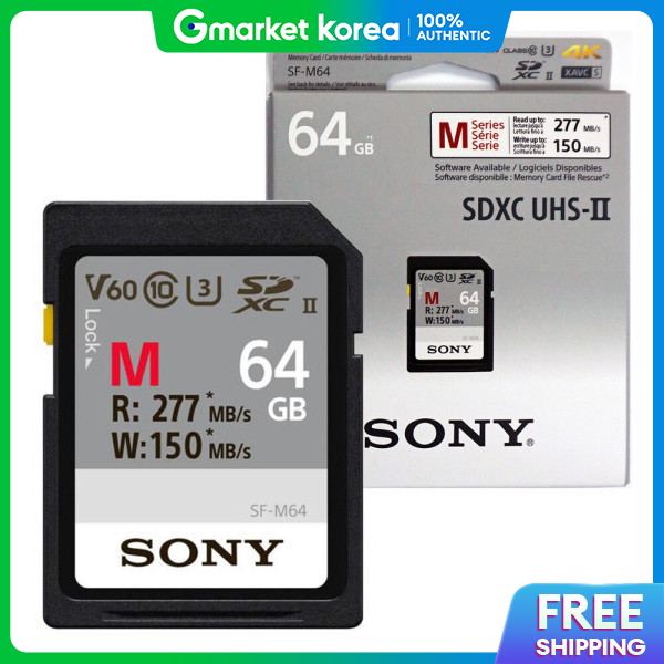 Sony | Sf-M64/T2 Sd U3 64Gb Memory R277Mbs W150Mbs Sony Genuine Official Dealer Hi ราคา 3,907 บาท*ส่งฟรี