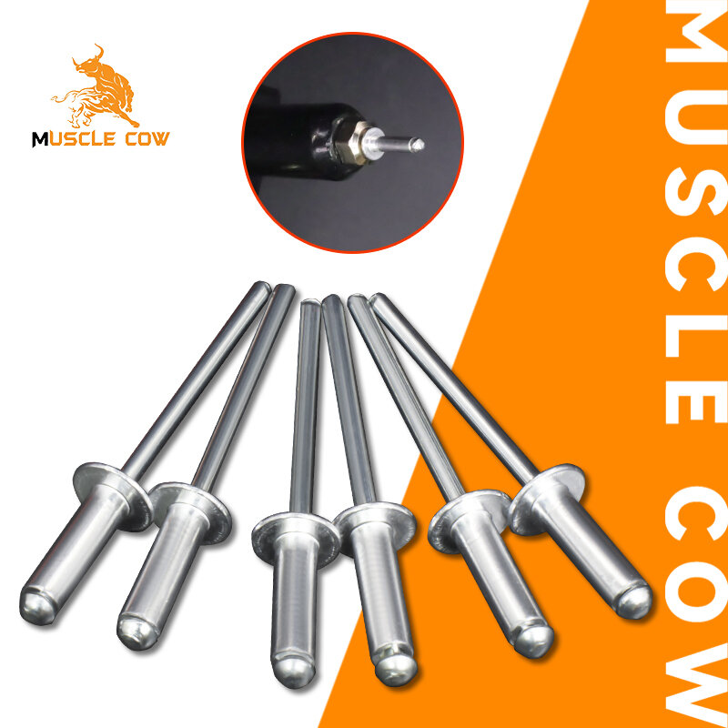 MUSCLE COW ลูกรีเวท หมุดย้ำ ตะปูยิง 4x12mm 180g/ห่อ หมุดย้ำหัวใหญ่ หมุดย้ำสำหรับประตูรถรถบรรทุก โดยเฉพาะหมุดย้ำ ราคา 38 บาท*ส่งฟรี