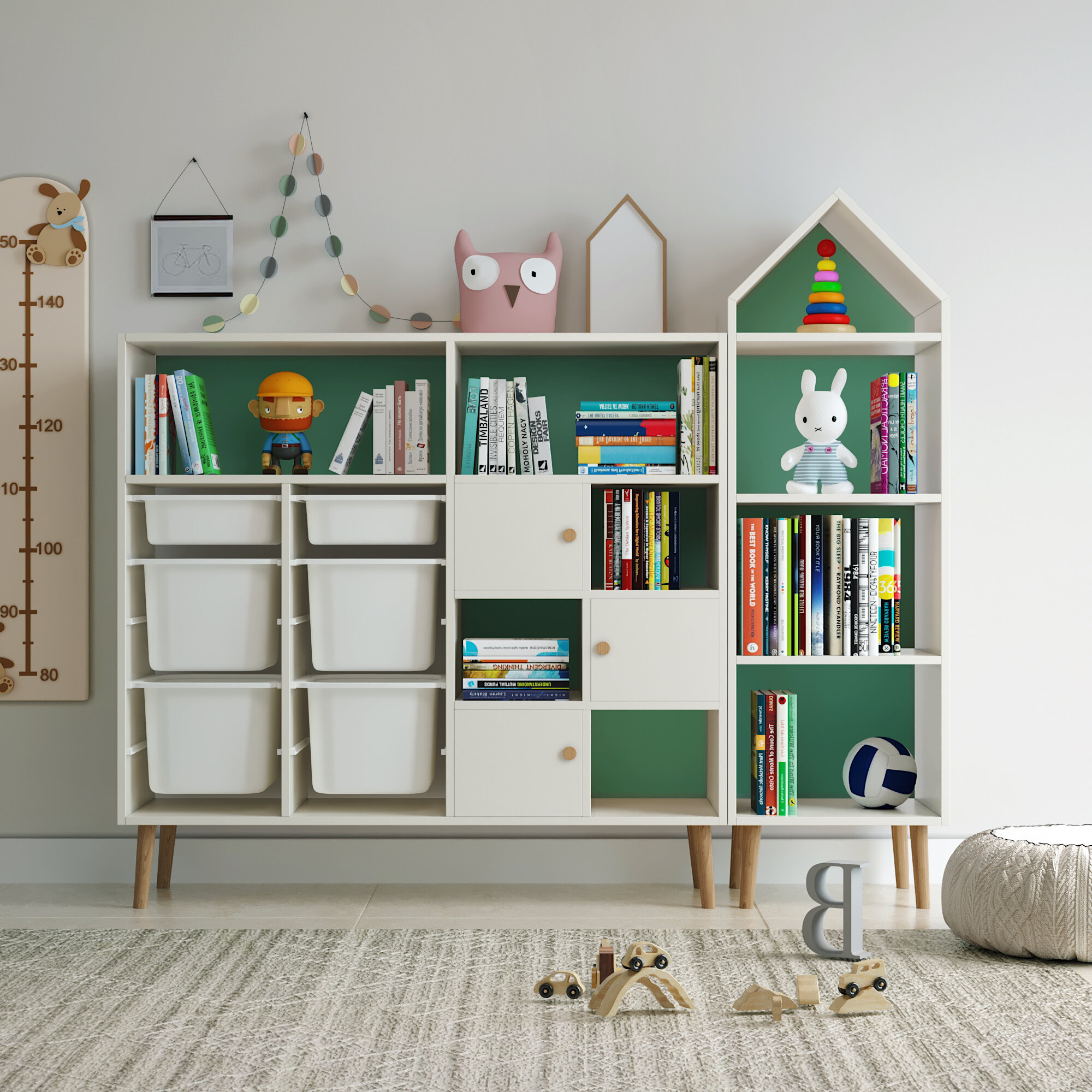 KEBIXIONG | Real Wood Baby Bookshelf and Toy Organizer ราคา 15,539 บาท*ส่งฟรี
