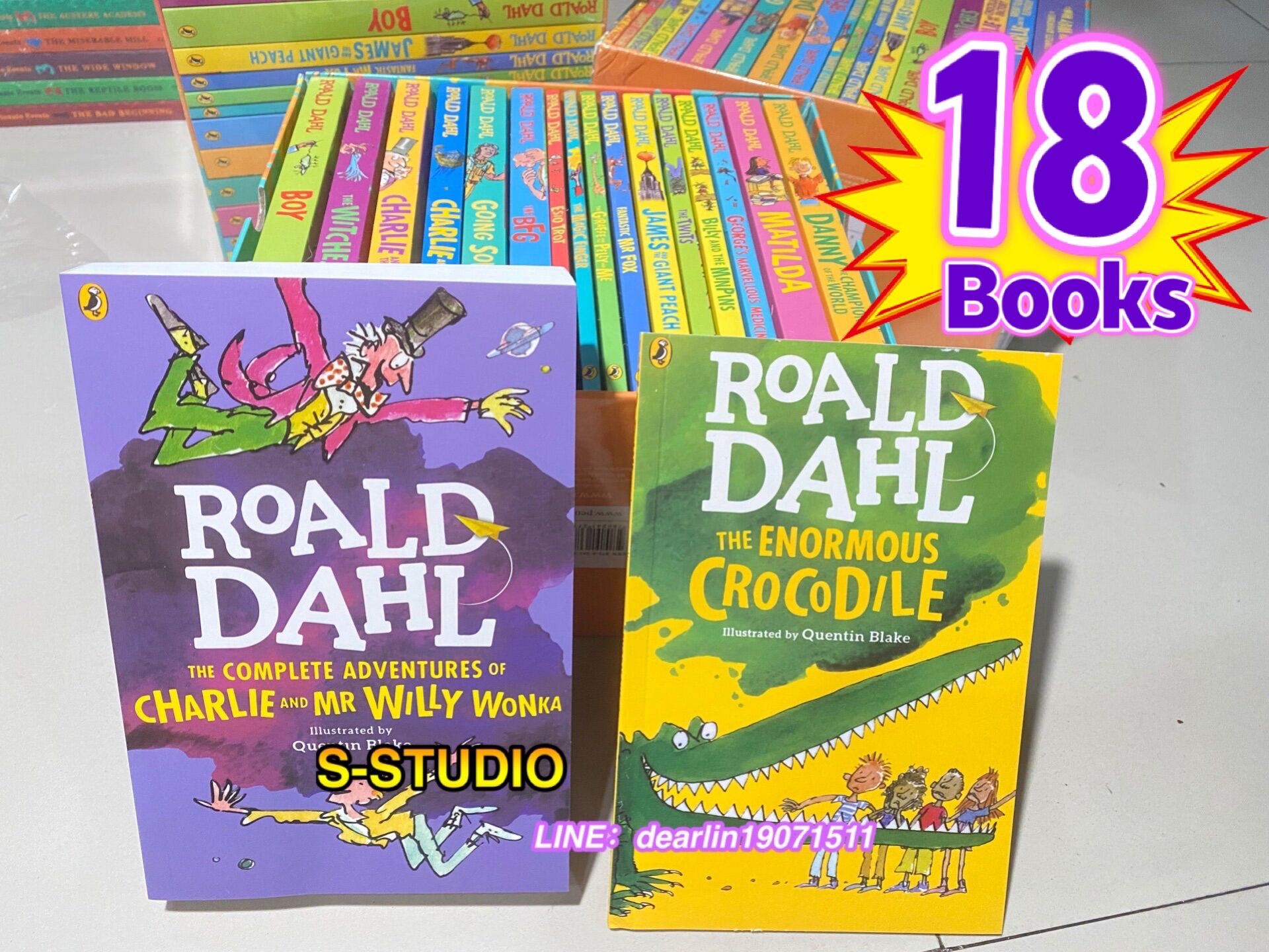 Roald Dahl 18books Set Roald Dahl 18 books set 1 color book Collection Set หนังสือภาษาอังกฤษ