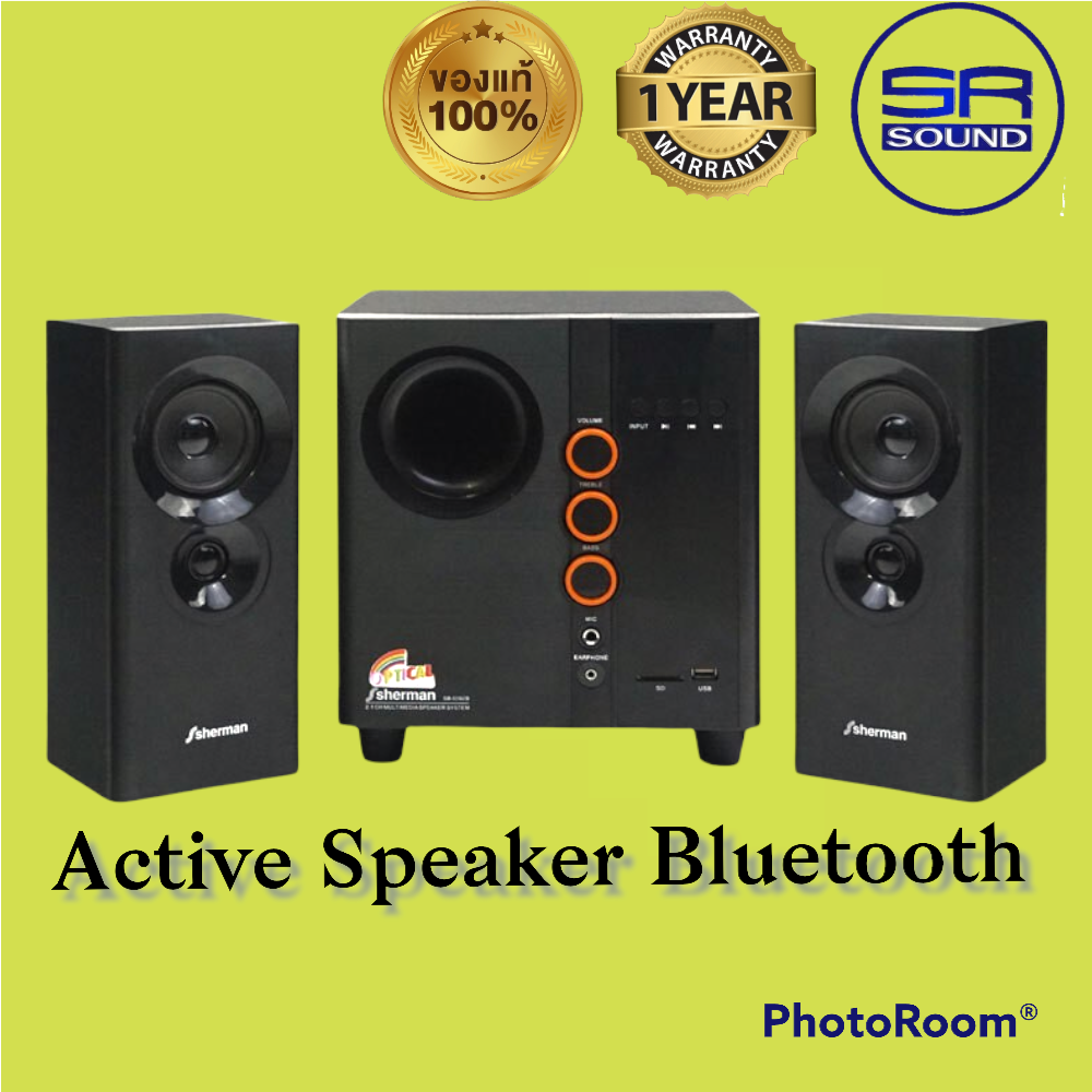 SHERMAN ลำโพงคอม (SB55B2B) ลำโพง Active Speaker Bluetooth มินิโฮม ...