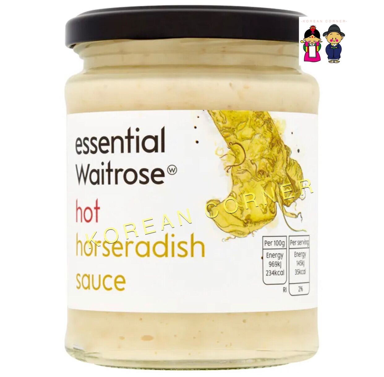 WAITROSE Hot Horseradish Sauce ทานได้กับเนื้อ ปลา ซีฟู้ด ทุกชนิด 285g