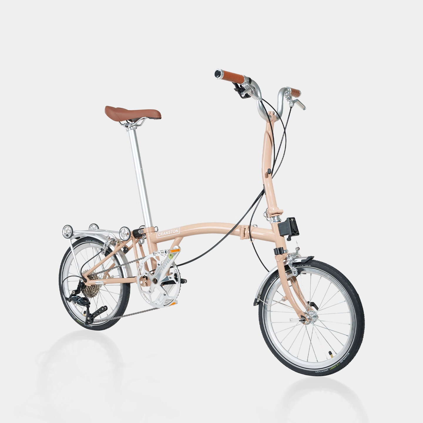 CRANSTON | Mocha Color Ultra-light Portable Retro 3-Folding Bicycle 9 Speeds 16 Inches ราคา 36,387 บาท*ส่งฟรี