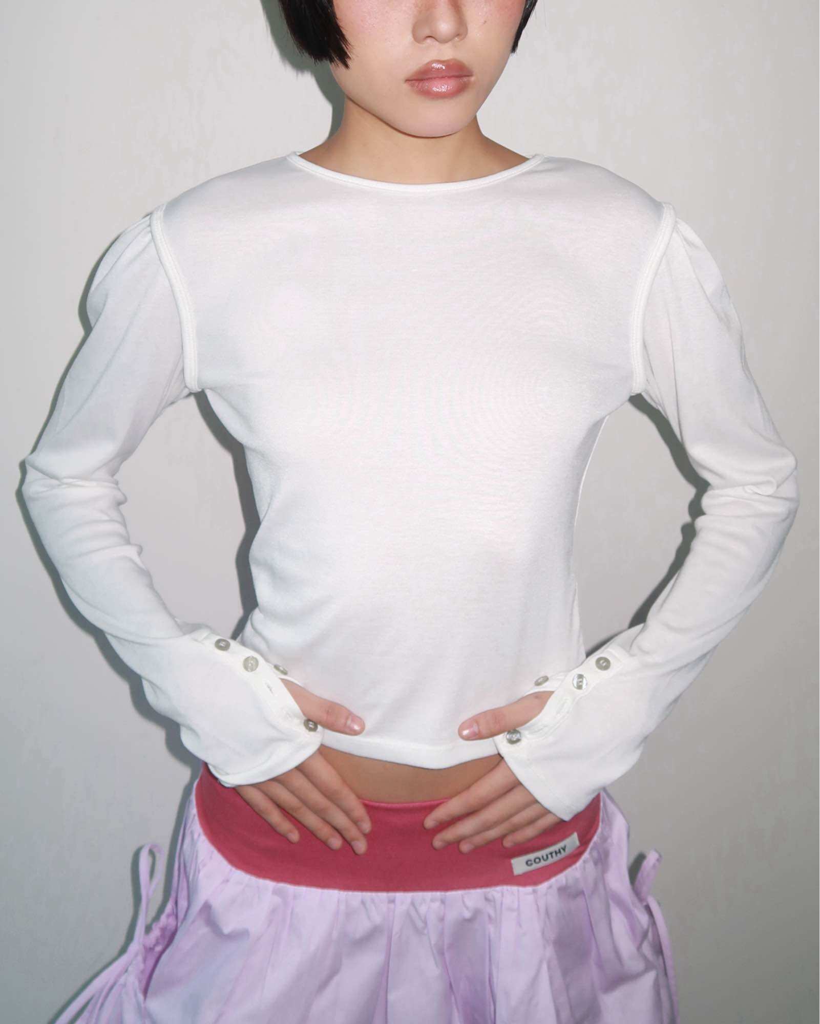 Couthy Studio - Jule Long Sleeves, Long Sleeve Shirt with Pleated Shoulders. ราคา 790 บาท*ส่งฟรี