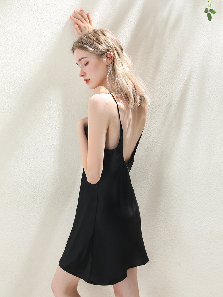 [XEXZ | Seductive Silk Chemise Nightgown with Backless Design,XEXZ | Seductive Silk Chemise Nightgown with Backless Design,] ราคา 3,900 บาท*ส่งฟรี