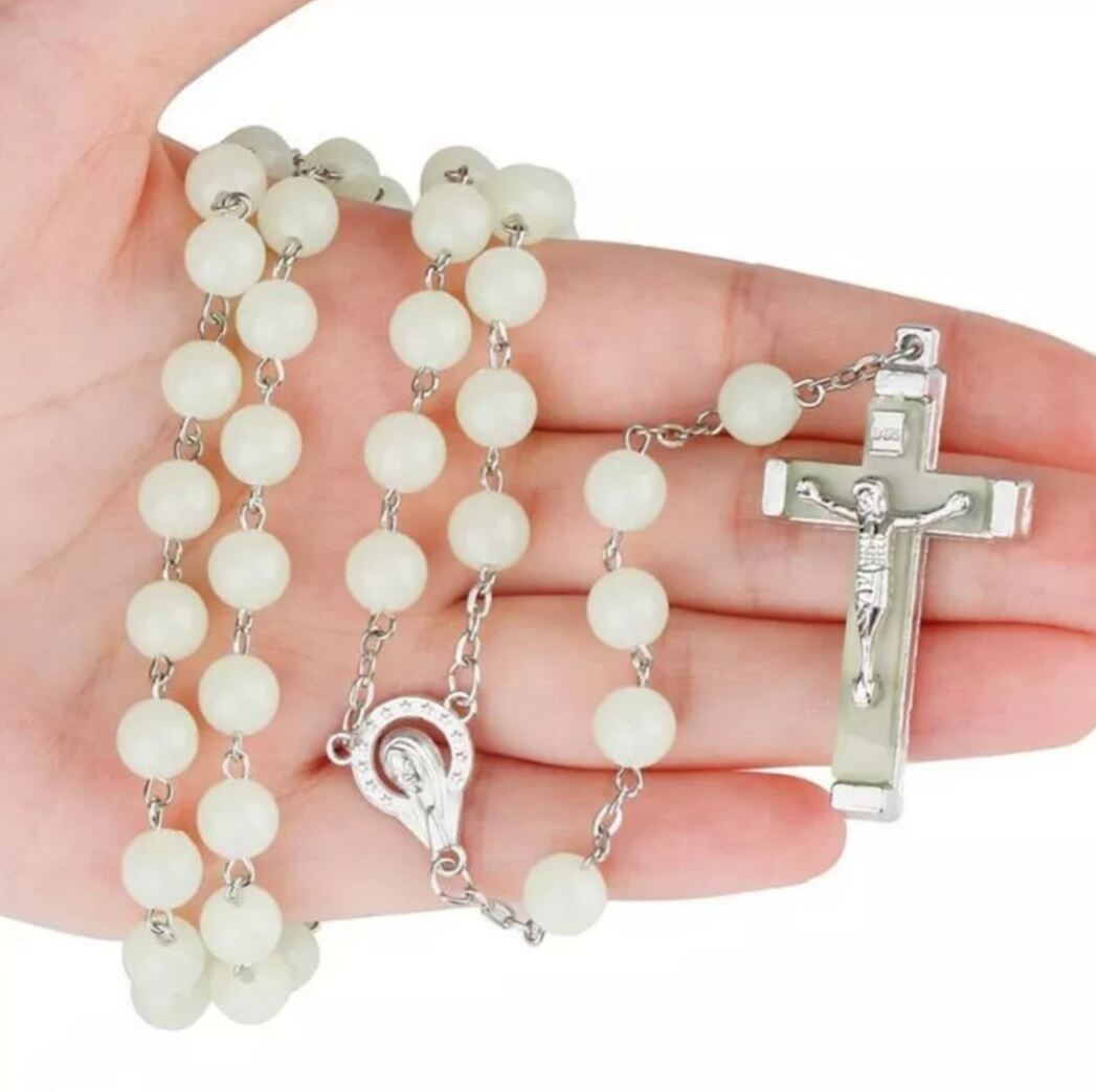 สายประคำ🙏กุหลาบลูกปัดมุก คาทอลิก ✝️ ลูกประคำ Rosary สีขาว ⚪ ร้านไทยค่ะ  🇹🇭 | Lazada.Co.Th