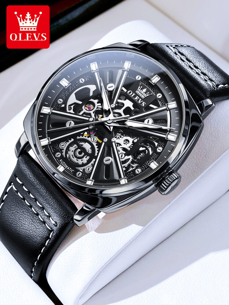 [OLEVS | Skeleton Automatic Water Resistant Square Men's Watch,OLEVS | Skeleton Automatic Water Resistant Square Men's Watch,] ราคา 2,593 บาท*ส่งฟรี