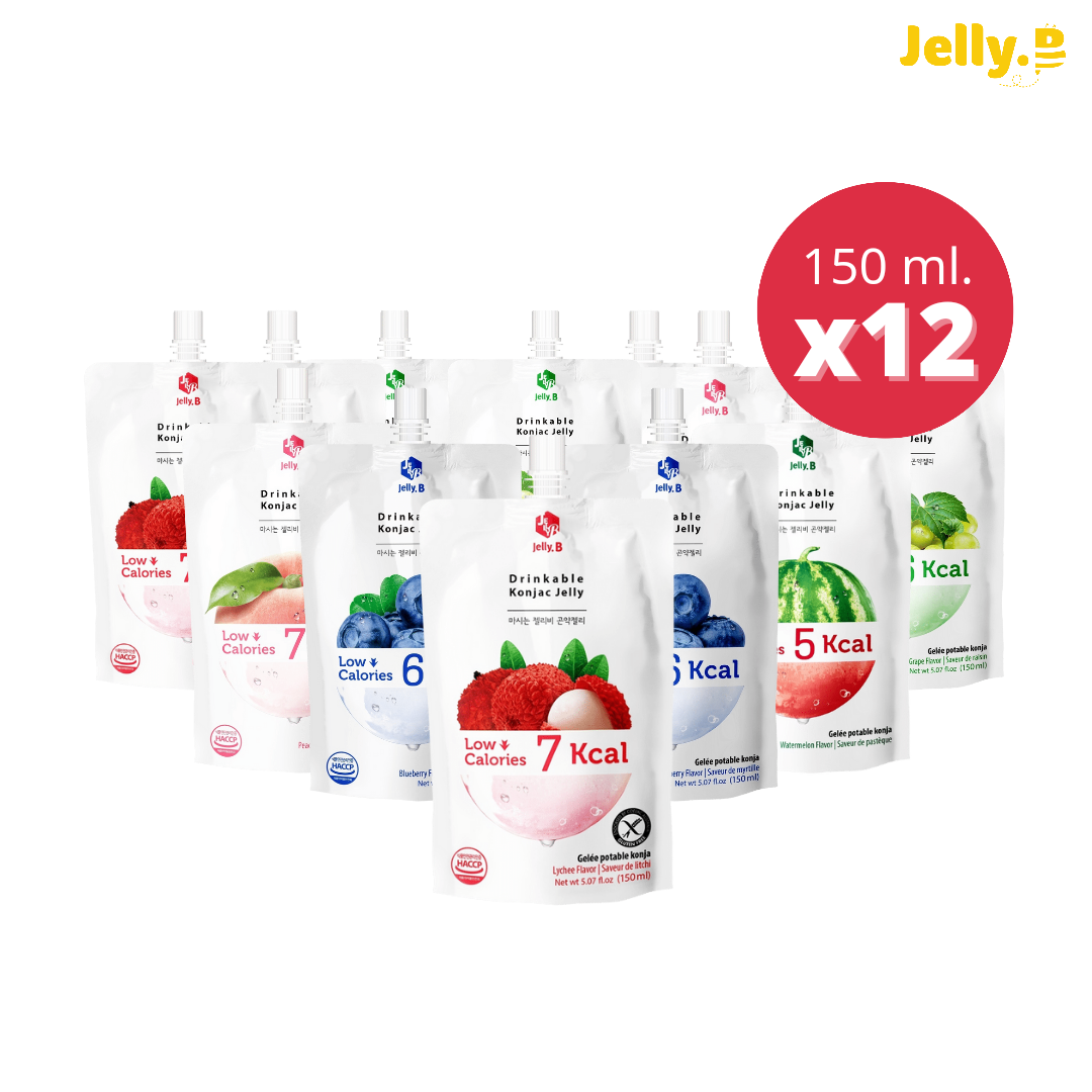 [โปร12ถุง] JellyB เจลลี่บี​​ บุกรสผลไม้ แคลต่ำ ไม่มีน้ำตาล​ จำนวน​ 12ถุง​ (5-7kcal/ถุง) ราคา 714 บาท*ส่งฟรี