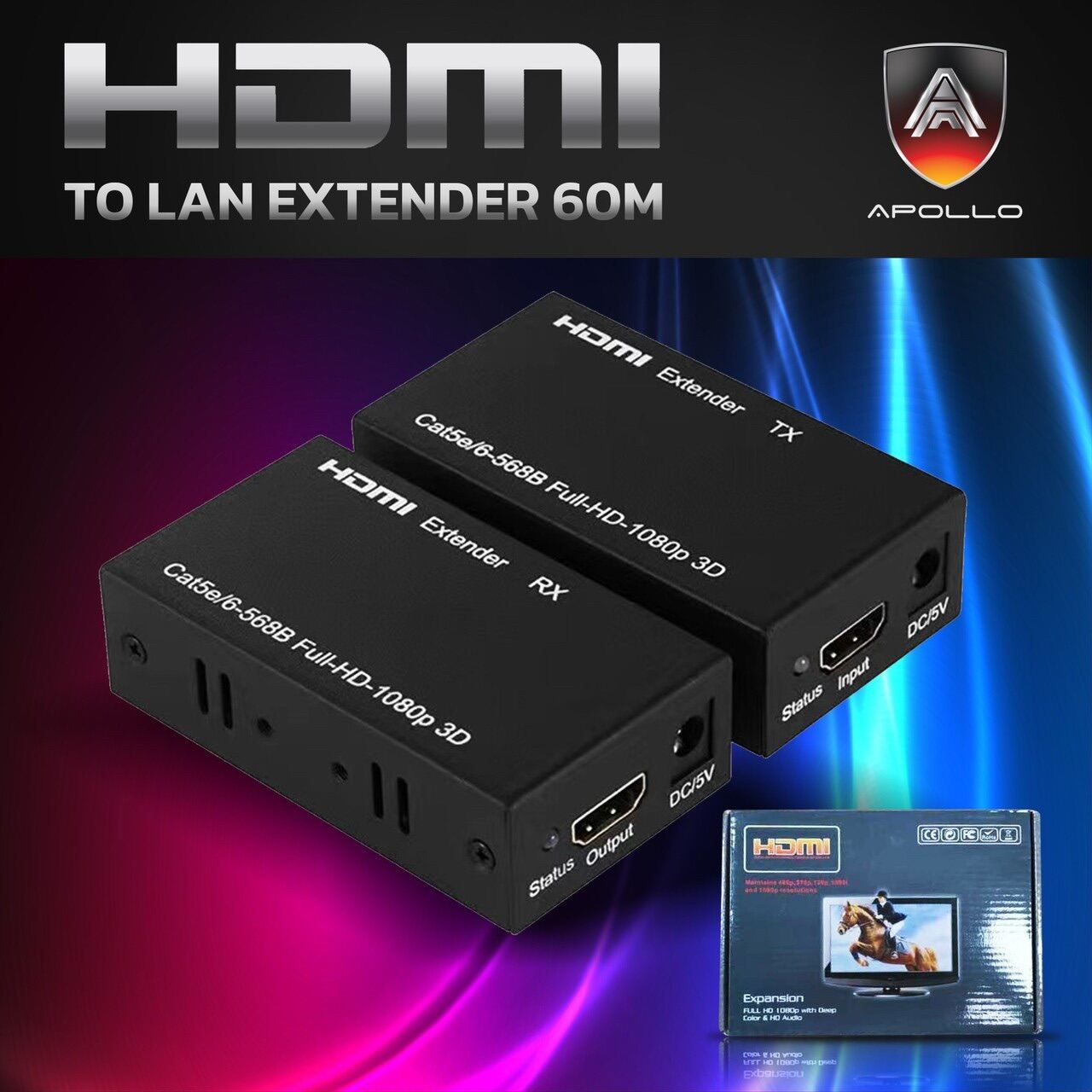 Hdmi to lan 4k hdmi extender 60m apollo shopping center online