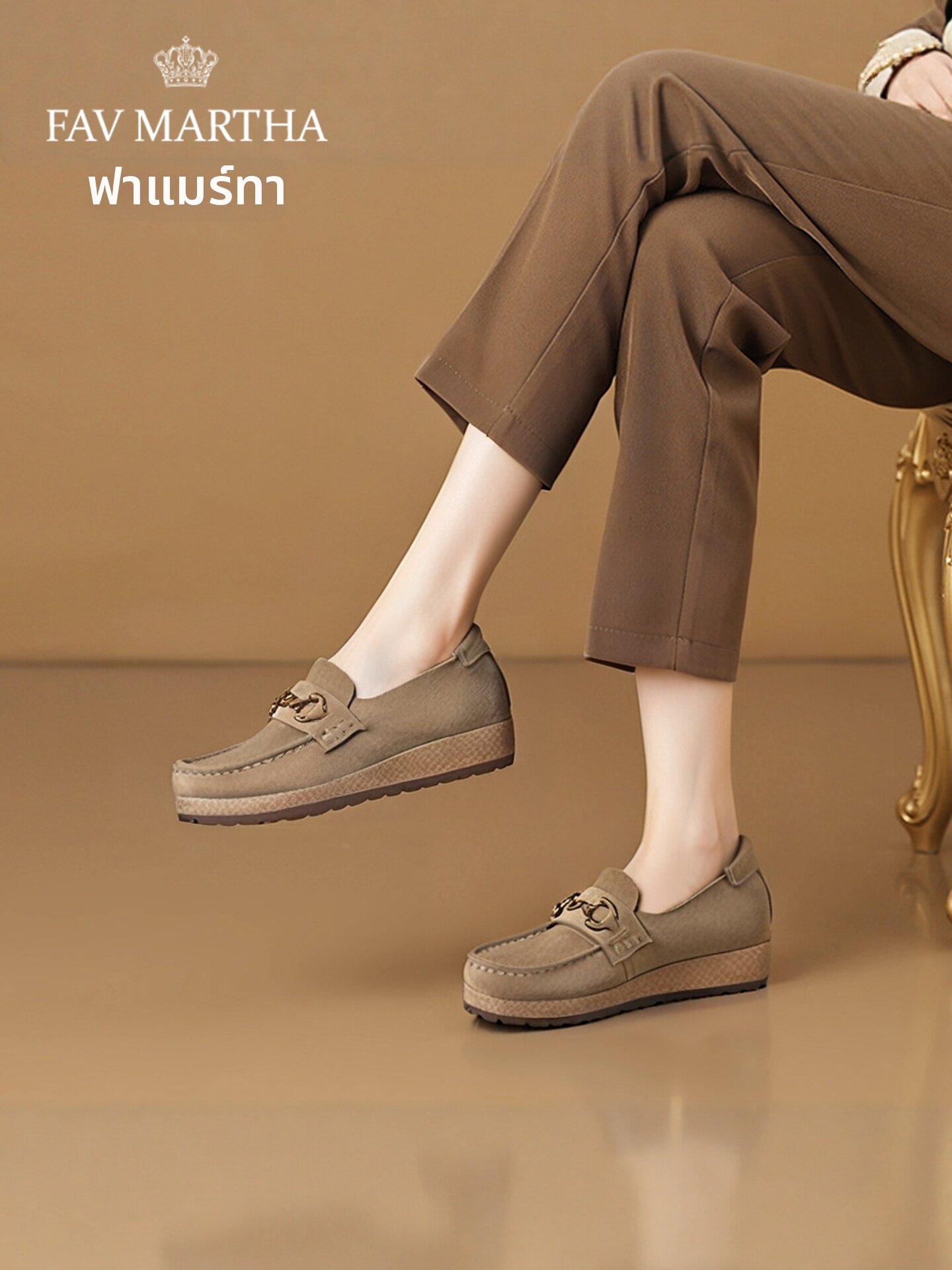 High-End Easy-On Kangaroo Shoes Leather Loafers ราคา 8,217 บาท*ส่งฟรี
