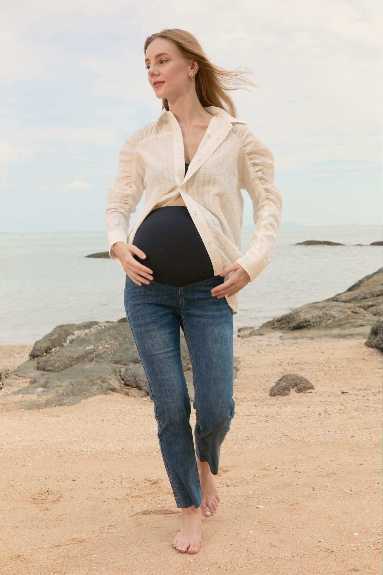 กางเกงยีนส์คลุมท้อง MY009 Mini straight cut maternity jeans ราคา 1,090 บาท*ส่งฟรี