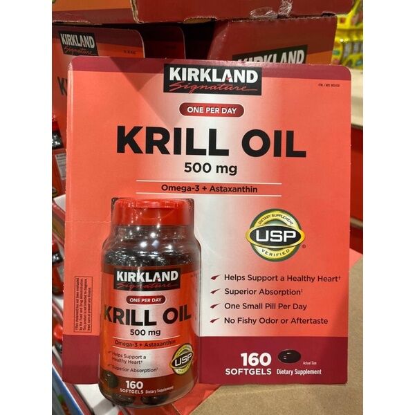 Kirkland Signature Krill Oil 500 mg มี160 Softgels Lazada.co.th
