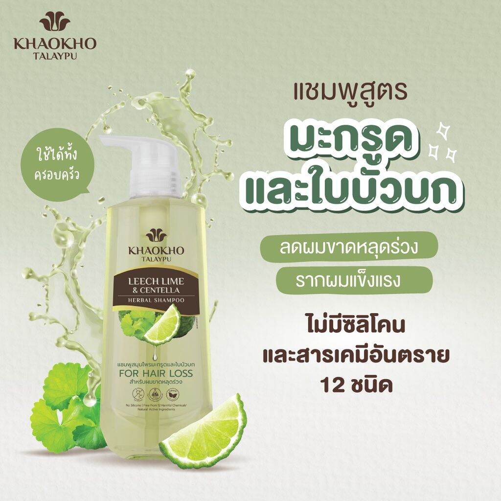 KHAOKHO TALAYPU เขาค้อทะเลภู แชมพูสมุนไพร 450 มล. มะกรูด, อัญชัน ...