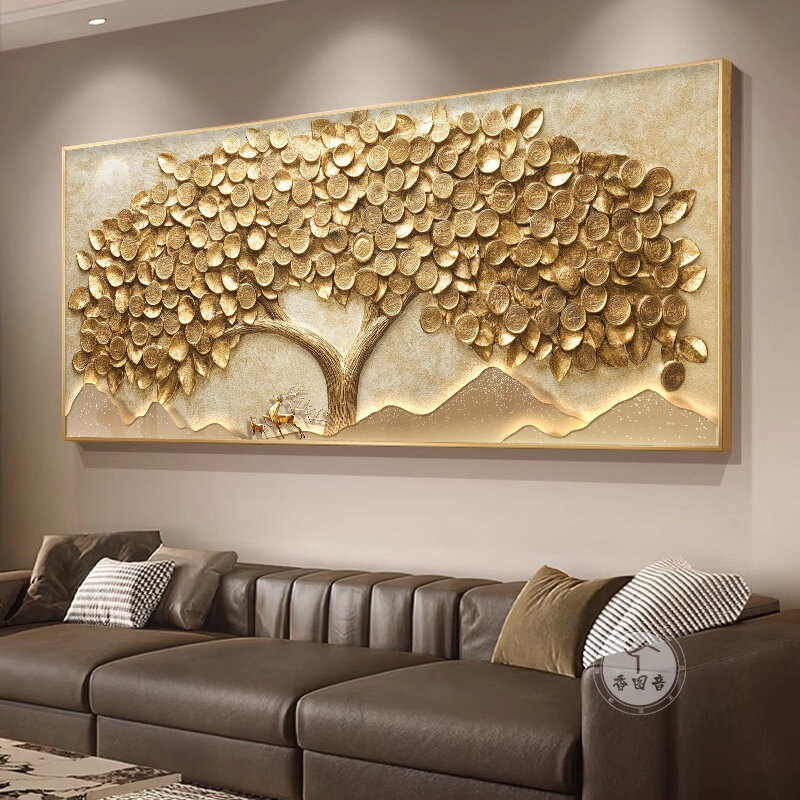 XIANGTUYIN | Modern Luxury Living Room Wall Art Golden LED Wall Hanging ราคา 4,495 บาท*ส่งฟรี