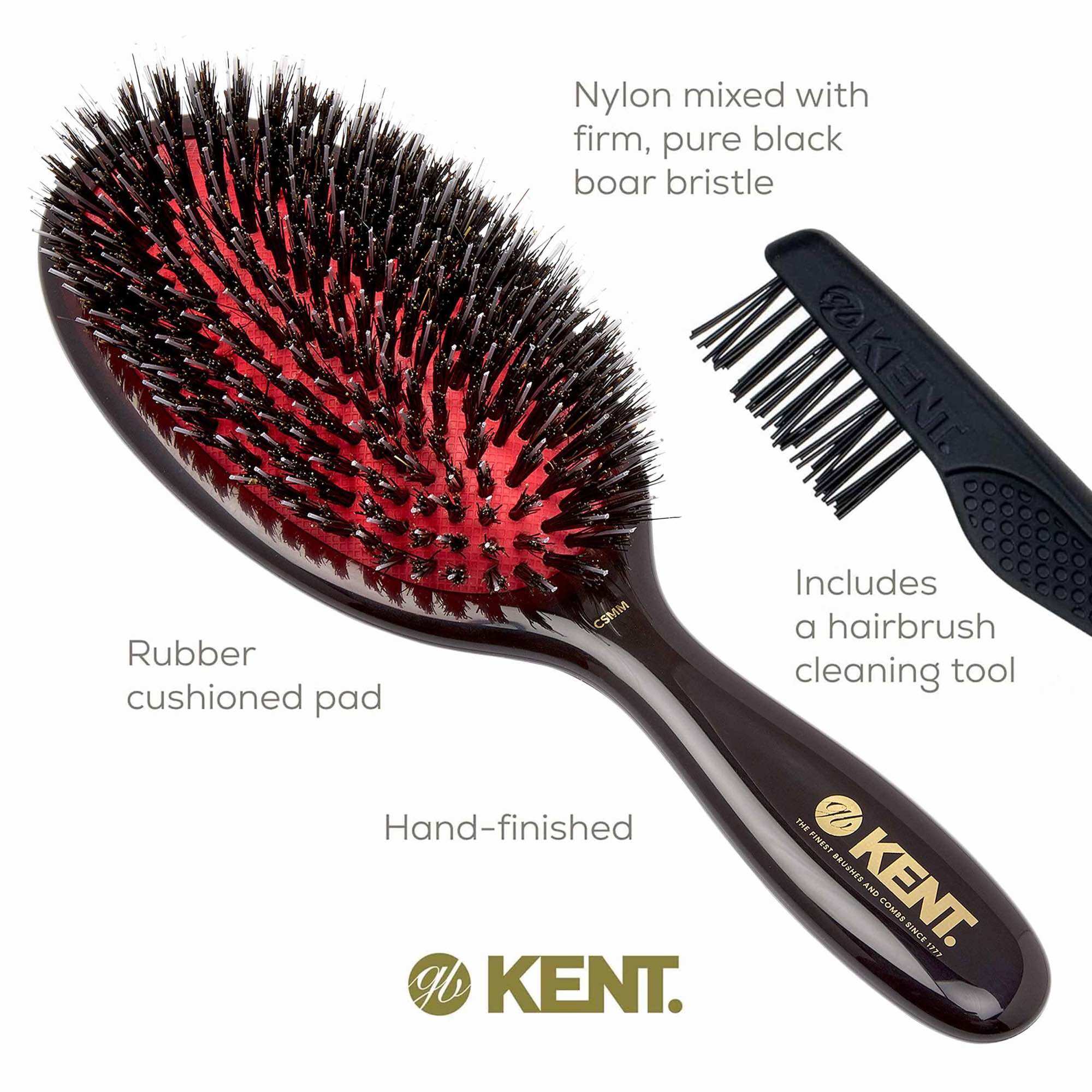 Kent Classic Shine Mixed Bristle Hairbrush, Real Boar Bristles (Free Cleaning Brush Included) ราคา 2,390 บาท*ส่งฟรี