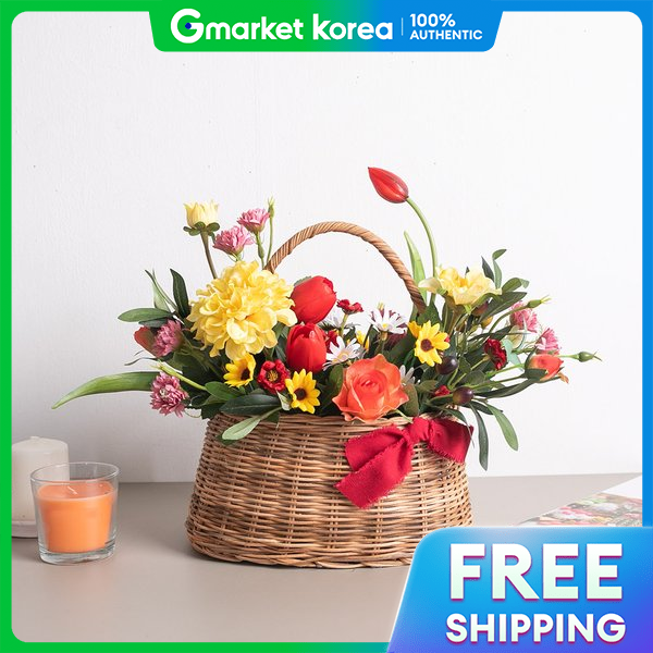 flowertree | Real Tulip Flower Basket Set 40Cm_P Artificial Flower Interior Decoration ราคา 3,316 บาท*ส่งฟรี