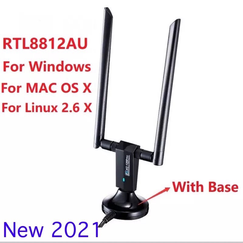 2.4g / 5g Wifi Usb 3.0อะแดปเตอร์ฐานไร้สาย Ac 1200mbps Rtl8812au Dual เสาอากาศรับสัญญาณสูงการ์ดเครือข่ายสำหรับ Windows. 