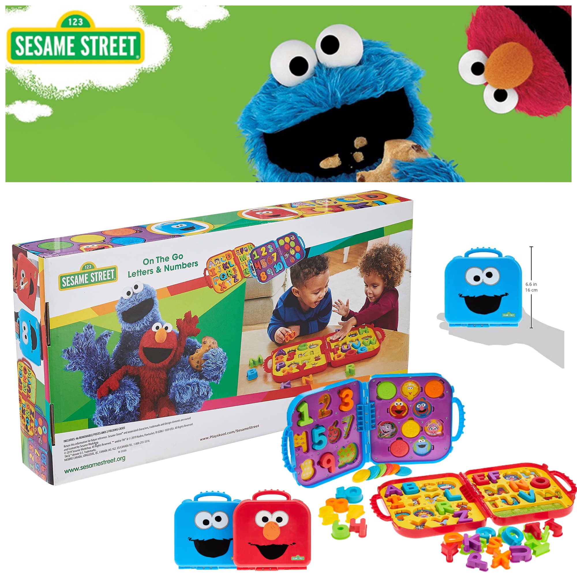 On the Go Letters & Numbers with Elmo & Cookie Monster, 2 Take along Cases,  Lea