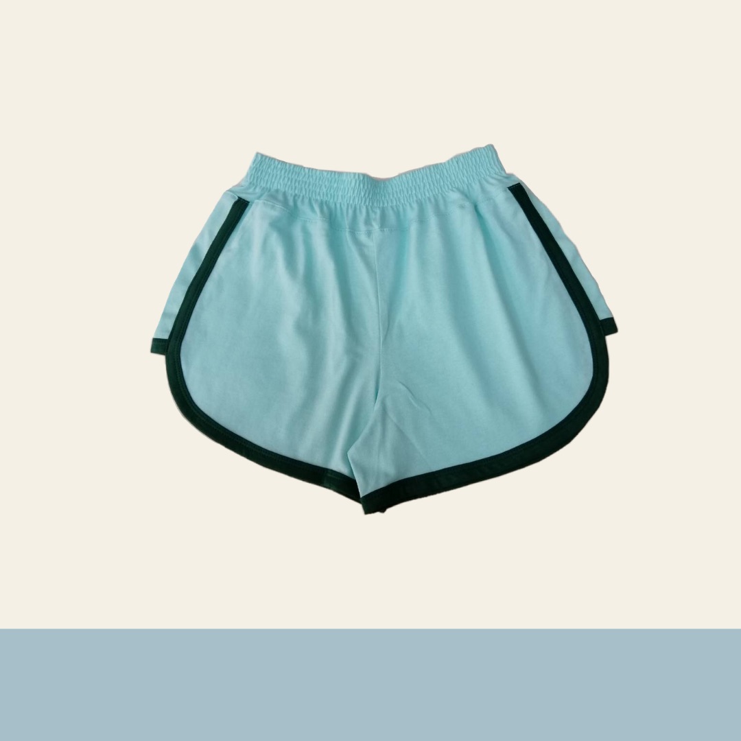กางเกงขาสั้นผู้หญิง ผ้ายืด cotton เอวยางยืด ไซส์ S,L,2XL เอวตั้งแต่ 24”-42” สะโพก 36”-44” "ต่อข้างกุ๊นสลับสี" by Yuishoponline