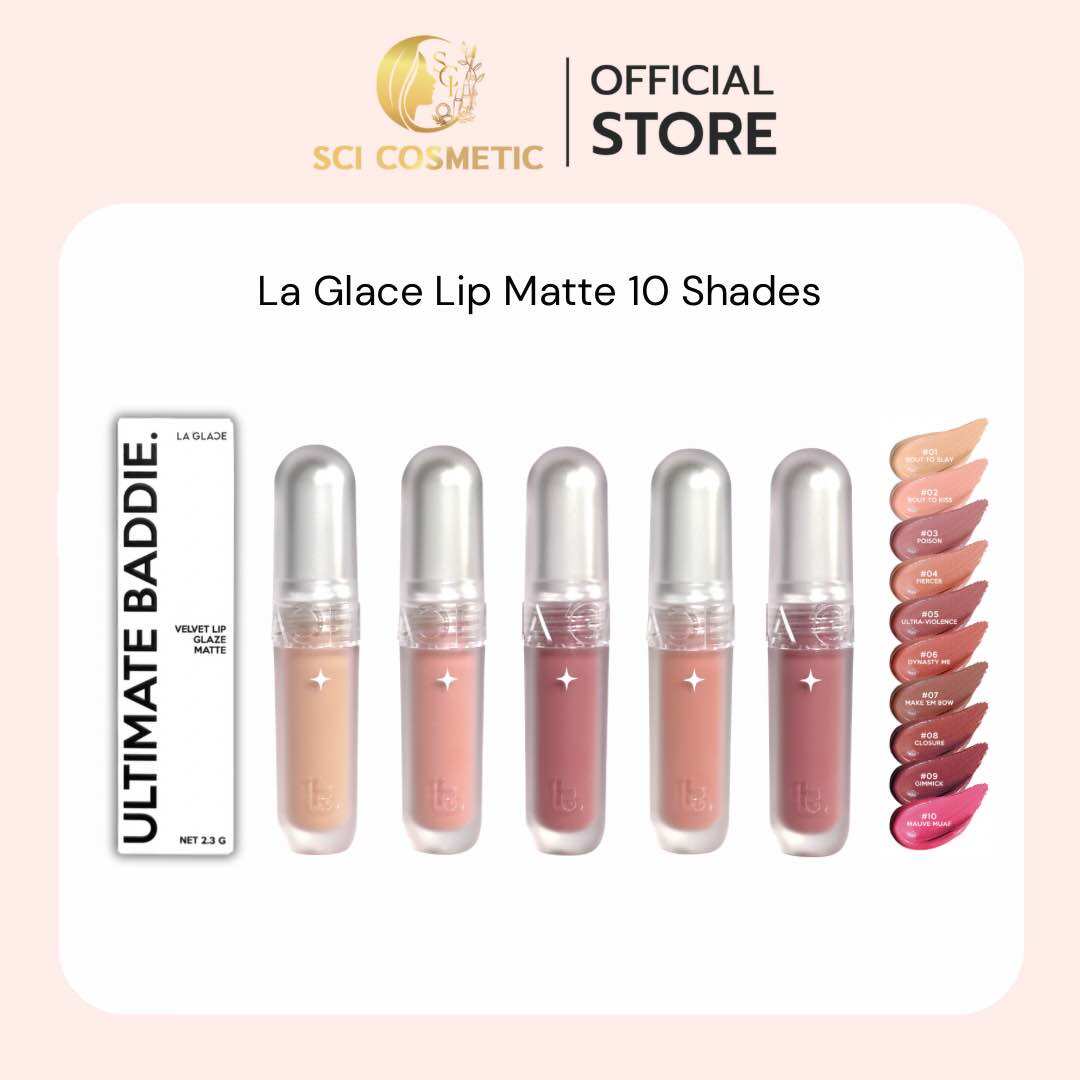 (Available in All Colors) La Glace - Ultimate Baddie Velvet Lip Glaze Matte 2.3g Lip Matte, Velvet Lip Glaze, Lightweight Velvet Texture. ราคา 199 บาท*ส่งฟรี